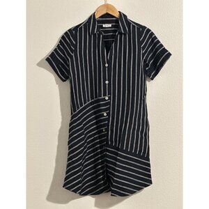 J.Jill Love Linen Shirt Dress Navy/White Mixed Striped Women’s Dress Size PS